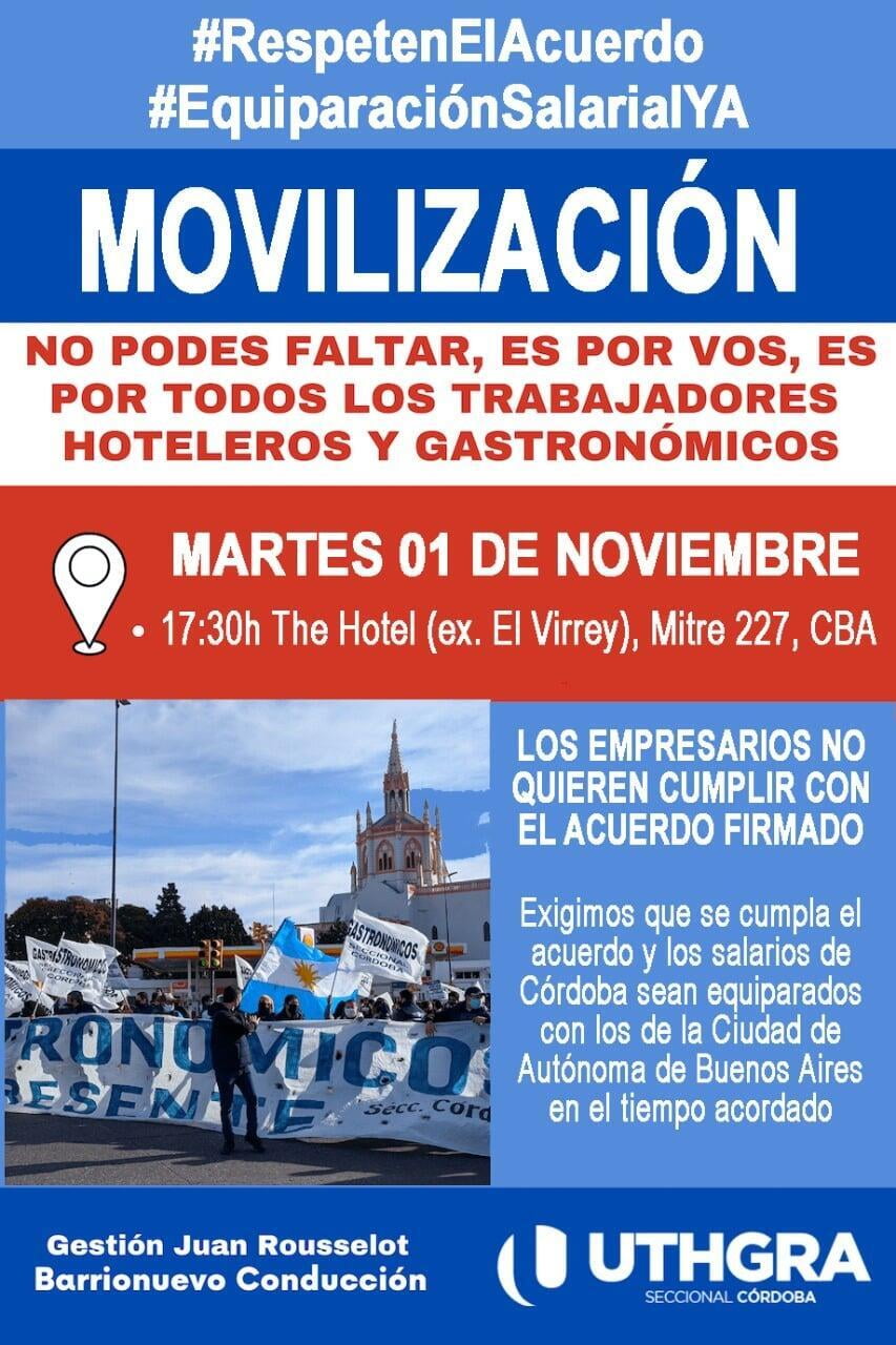 UTHGRA Córdoba se Moviliza