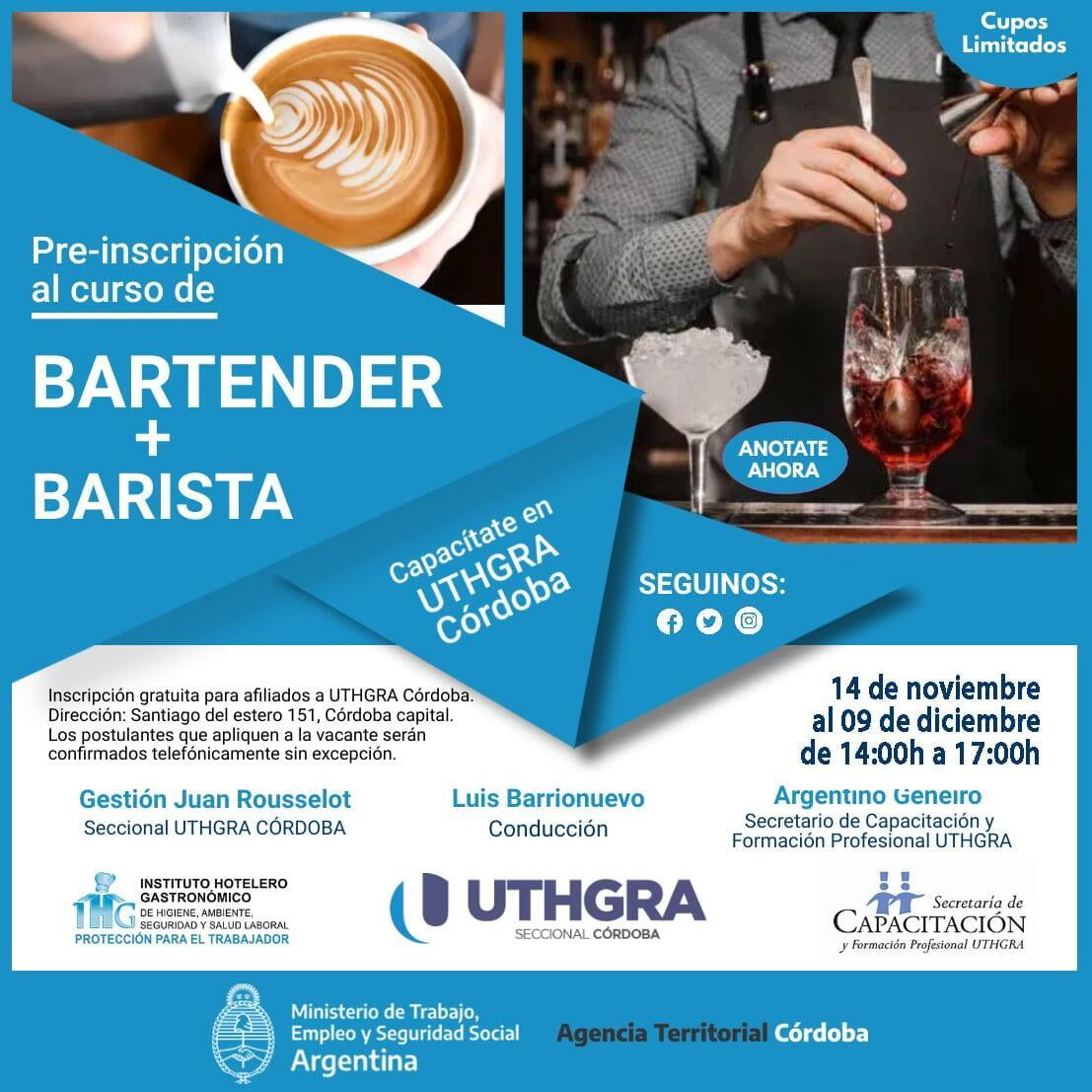 Curso de Bartender + Barista