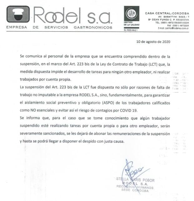 Rodel S.A amenaza a los Trabajadores