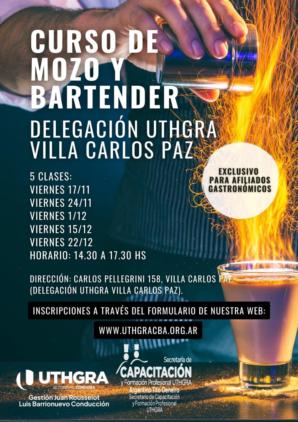 Curso de Mozo y Bartender